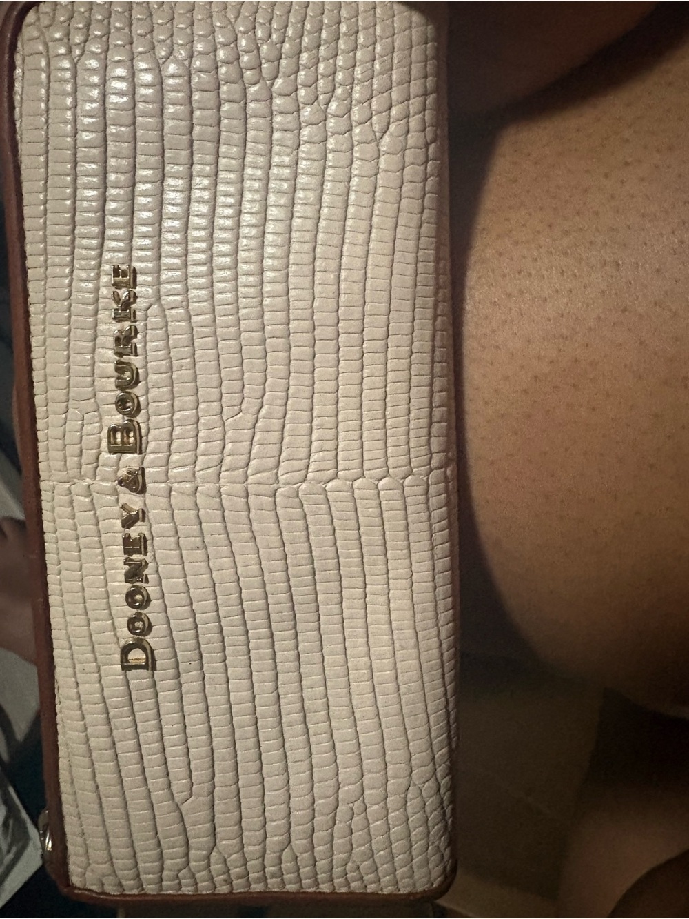 Dooney & Bourke Pebble-Embossed Cream Wallet